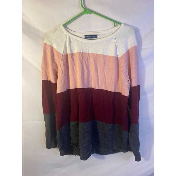 Karen Scott Fall Sweater Color Stipes Pullover Womens Size Large L - Picture 1 of 2